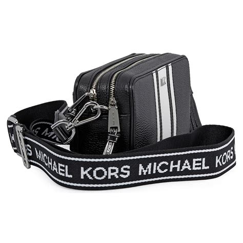 michael kors small leather camera bag black